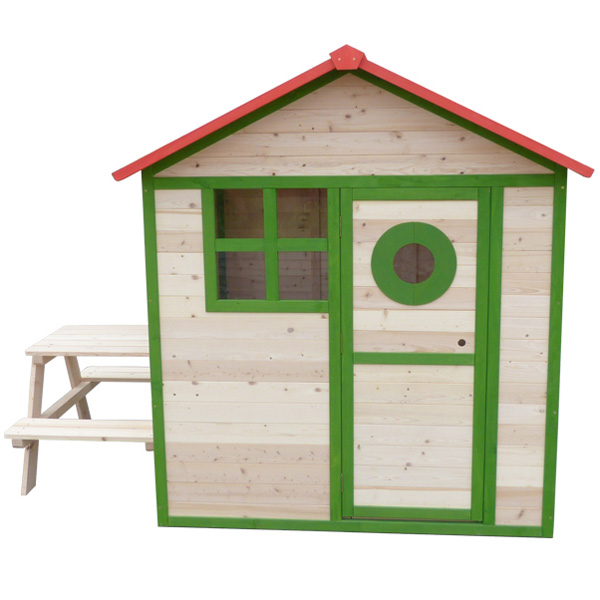 C226 Wooden Garden Funny Kids Playhouse With Bench