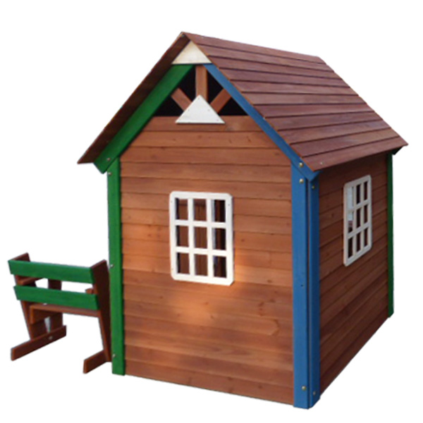 C043 Children Wooden Playhouse With Shop-Front Style Window Storage Box Seat