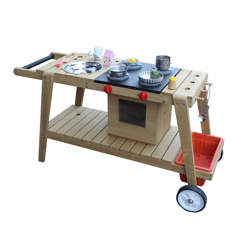 C550 Outdoor Cooking Kitchen Play Set Wooden Kitchen for Kids