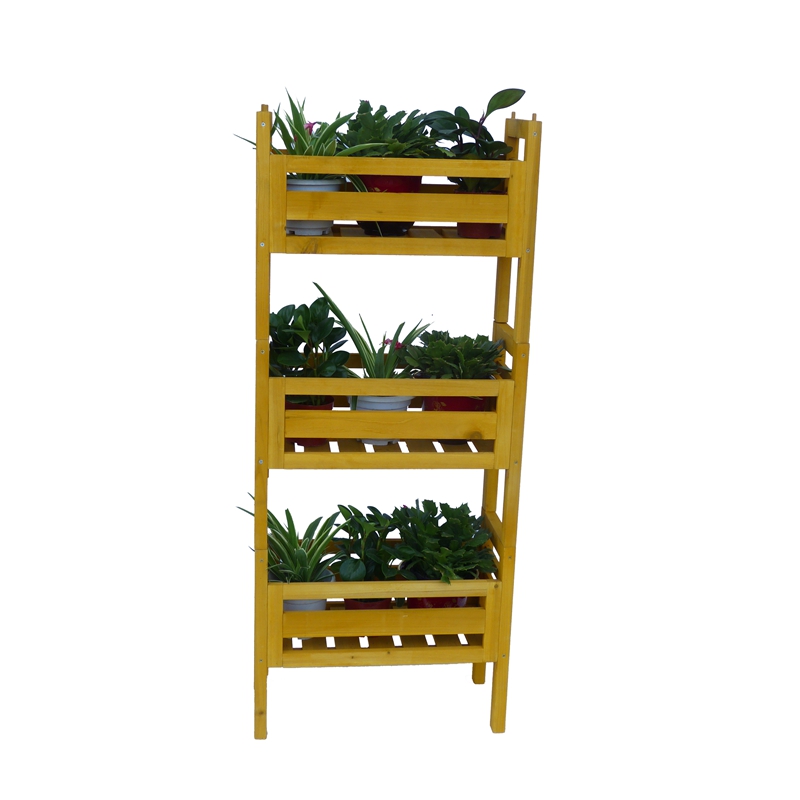 G126 Three Tier Customized Wooden Flower Plant Pot Stand Flower Display Shelf