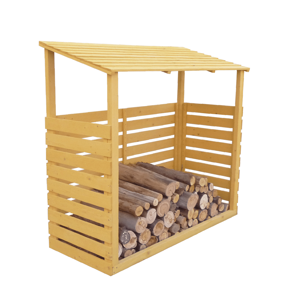 G199 Wood Outdoor Firewood Storage With Ramp Roof
