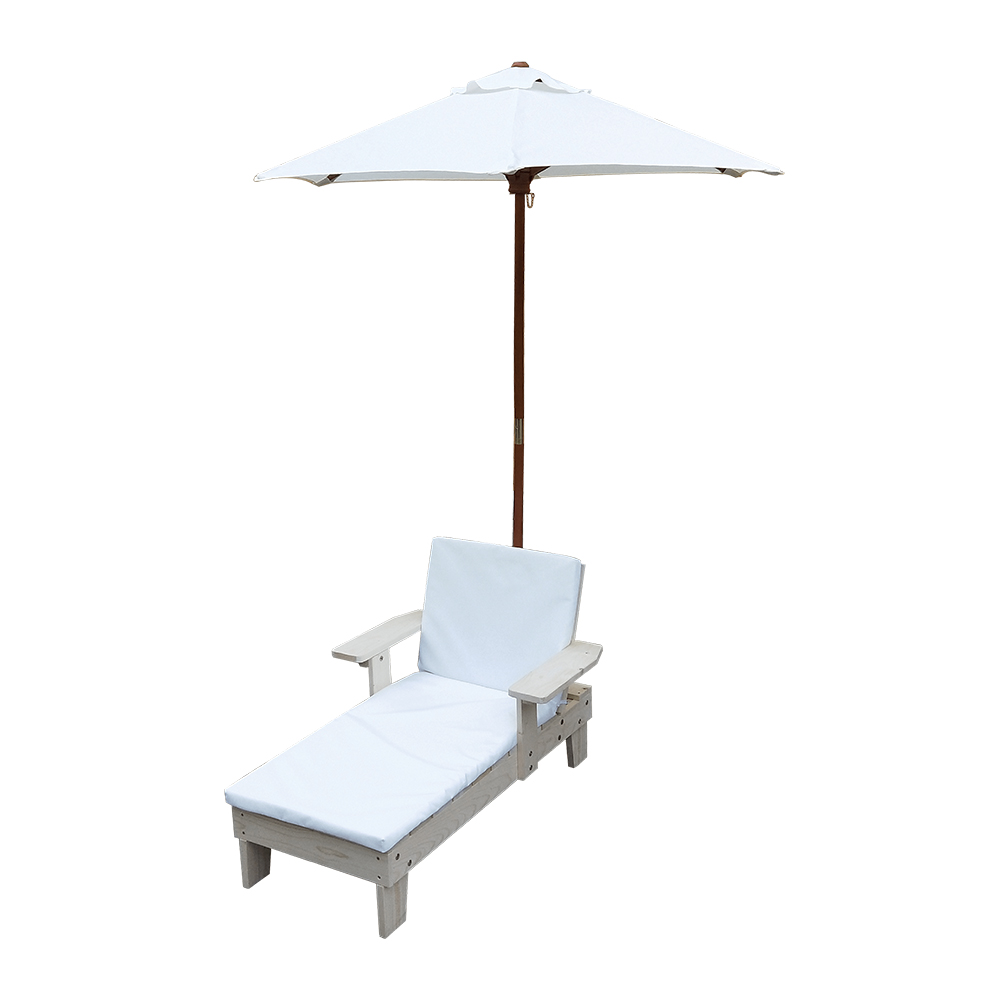 C502 Wood Outdoor Children Longe Chair With  Parasol