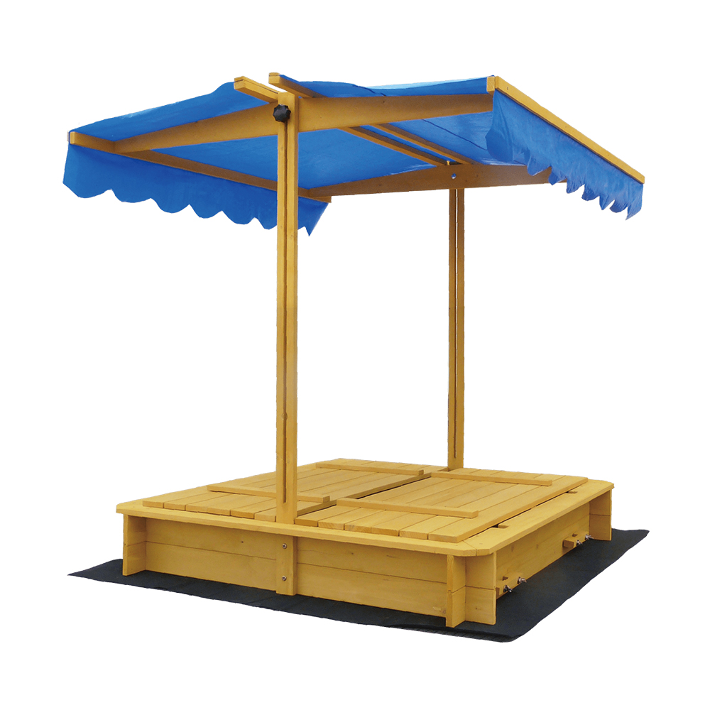 C050 Wooden Sandbox With Cover and Canopy