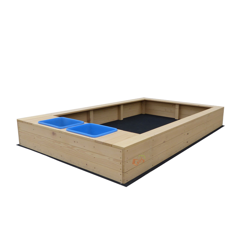 C346 Playground Games Rectangular Sandpit Wooden Sandbox for Outdoor 