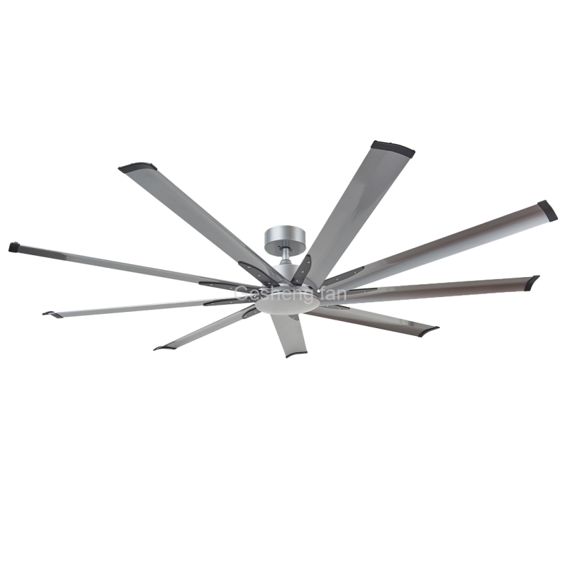 Industrial Style 72 Inch Big Fan Lamp 9 Aluminum Blades Large Pure Copper Ceiling Fan LED Light Dc Motor Ceiling Fan with Light