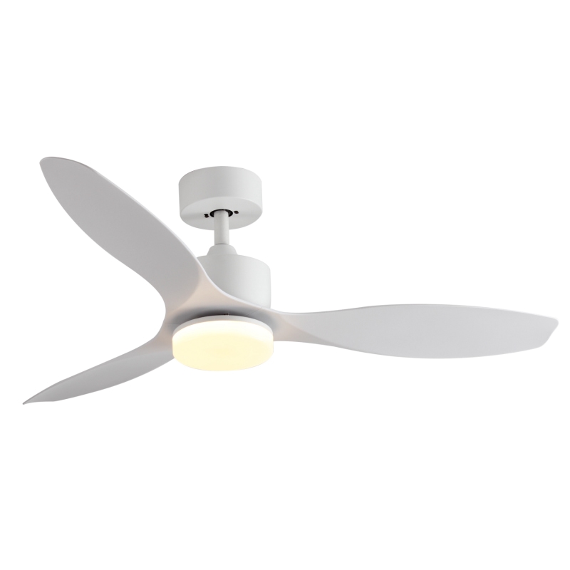 White Abanicos De Techo Con Lamparas DC Motor Ceiling Fan LED Light Remote Control 3 ABS Blades Celling Fan with Light