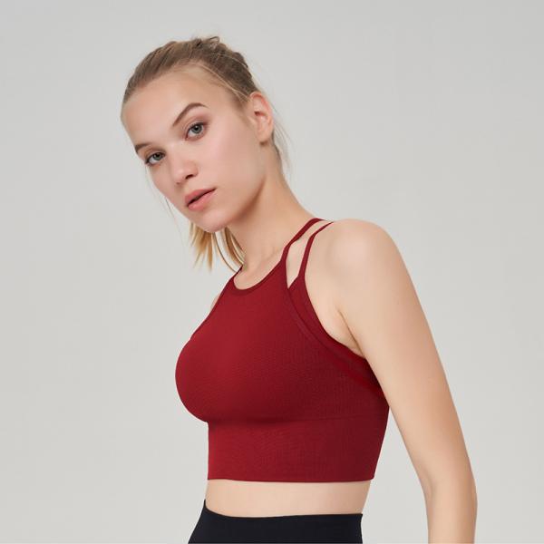 Sports bra women's fake two-piece vest that can be worn outside yoga back sports bra
