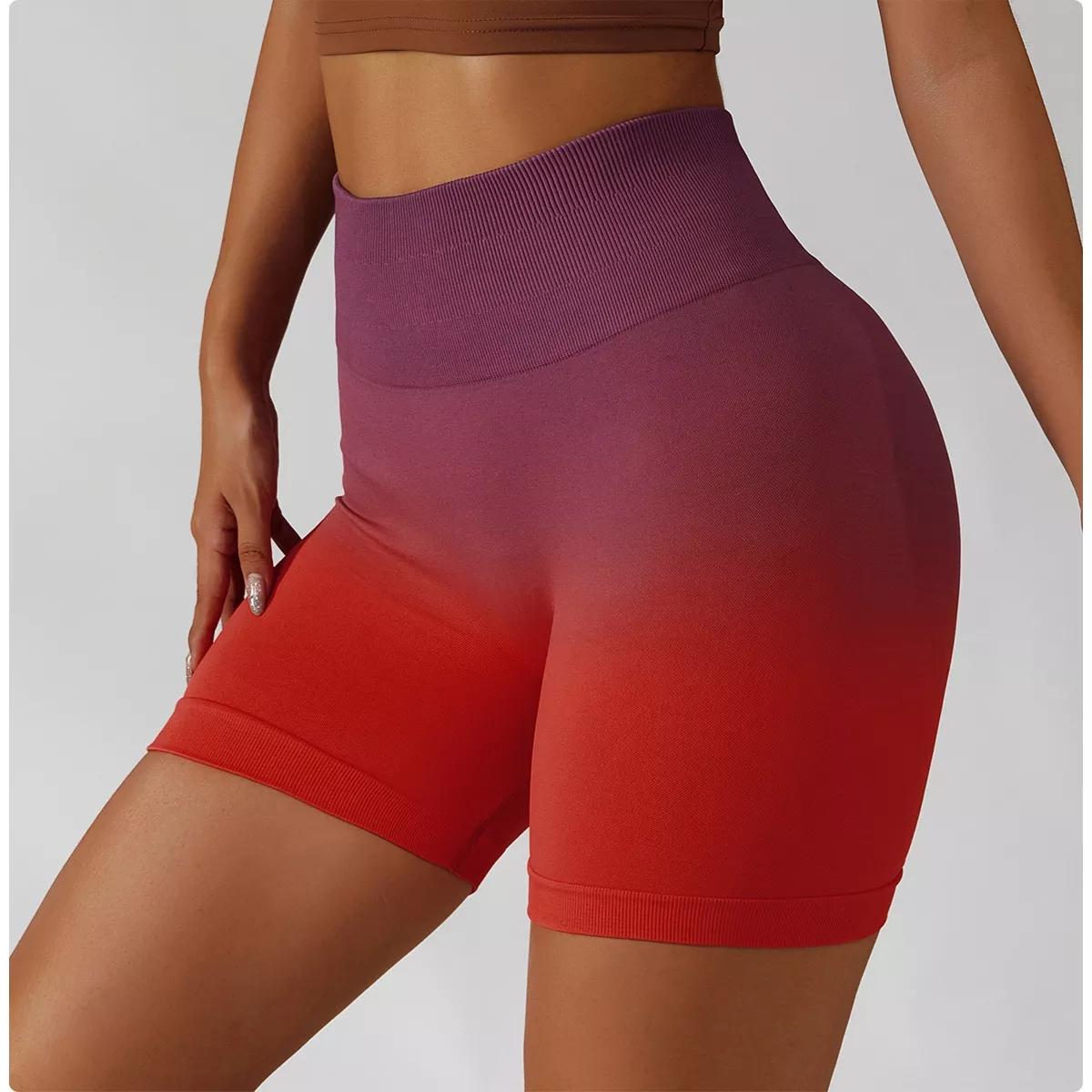 seamless yoga shorts breathable tight sports shorts women's high waist elastic scrunch butt short pants