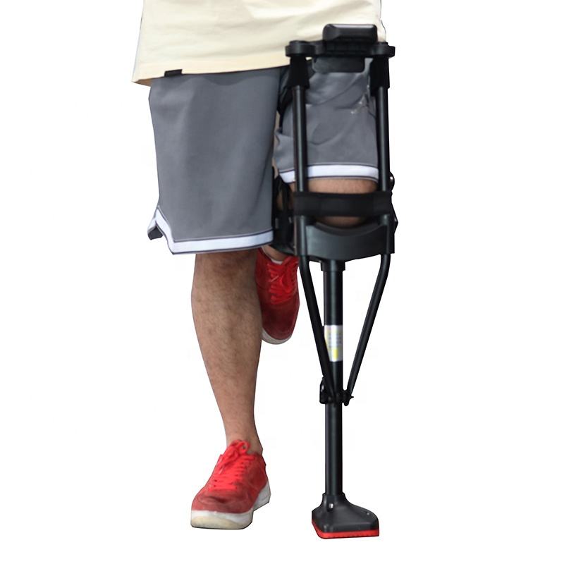 Medical Wholesale Walking Crutches For Adults Hands Free Knee Crutch Anti Skid Single Leg Telescopic Assisted Walking Crutch