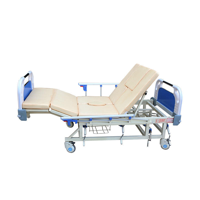DB-001 Three Crank Medical Patient Bed for Disabled with Commode