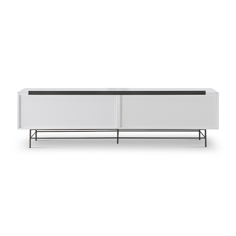 High Quality Modern Luxury Glass Lacquer Stainless Steel TV cabinet TV Unit Storage Low Sideboard with Drawers Wooden Metal Home Bedroom Furniture Manufacturer China Customized Supplier
