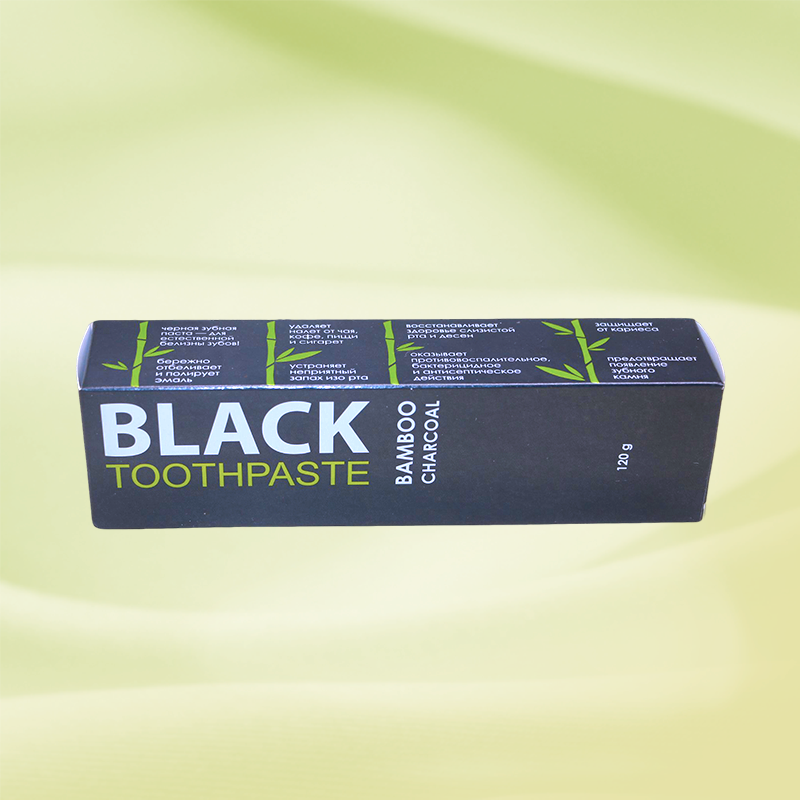 Wholesale Custom Logo Spot UV Customize Printed Black Folding Toothpaste Paper Boxes Packaging