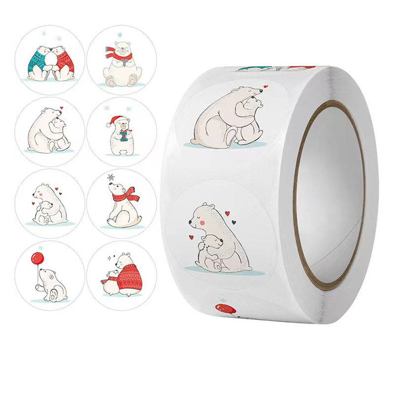 Cute Stickers 500 Bear Love Each Other  Custom Adhesive Gift Paper Stickers For Daily