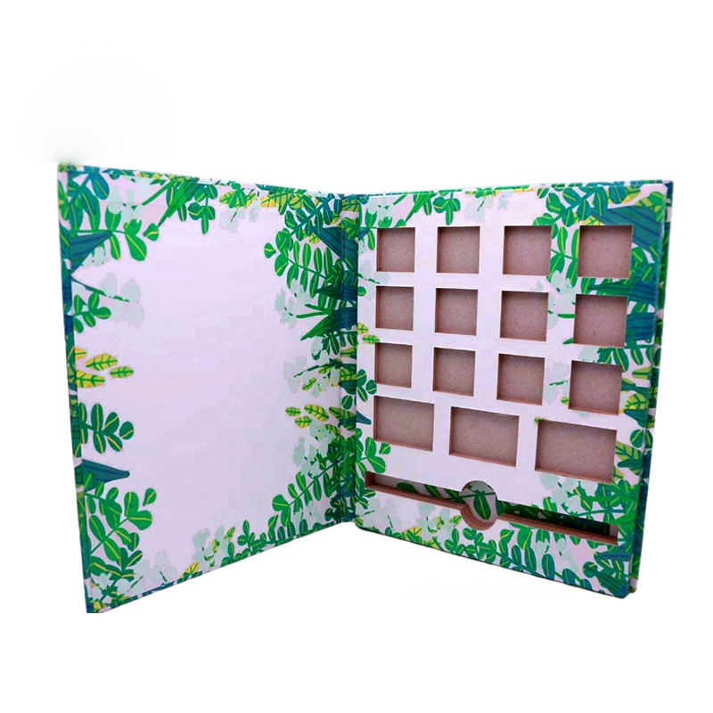 Manufacturers supply empty multi-color custom large-capacity paper magnetic eyeshadow palette box wholesale with mirror