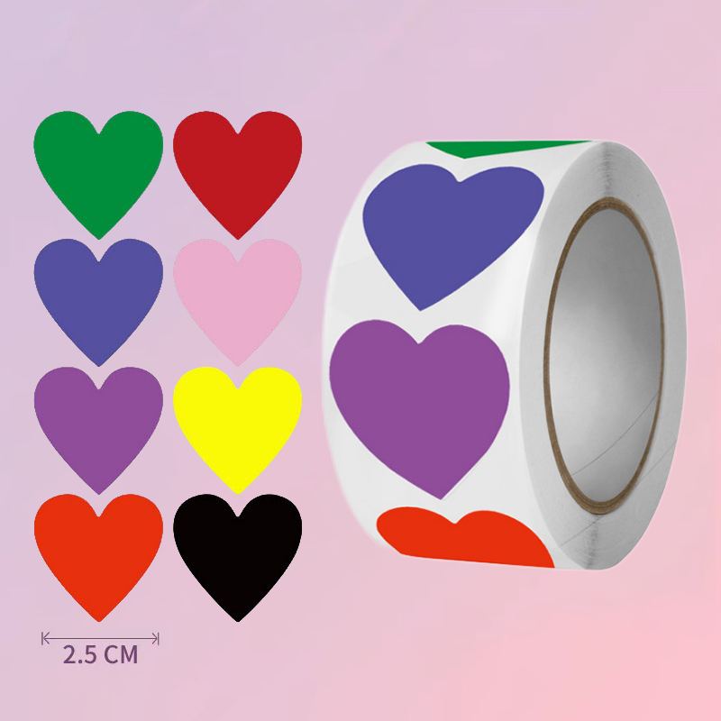 1 Inch Custom Heart-shaped Writable Blank Waterproof Sticker