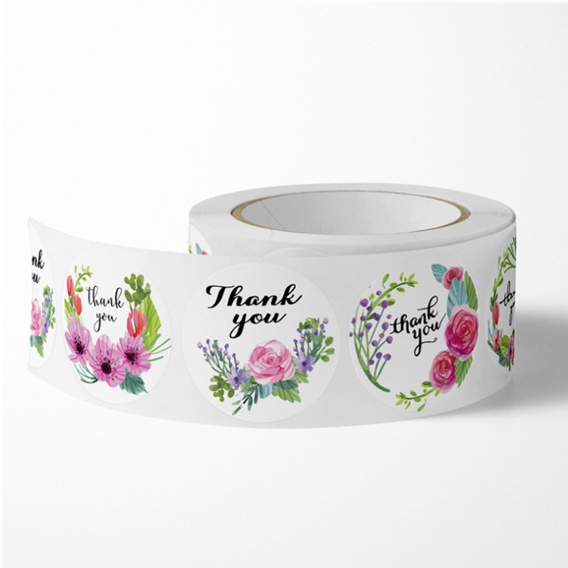 2022 Amazon Printed Roll Adhesive Paper Round Thank You Label Stickers for Small Business