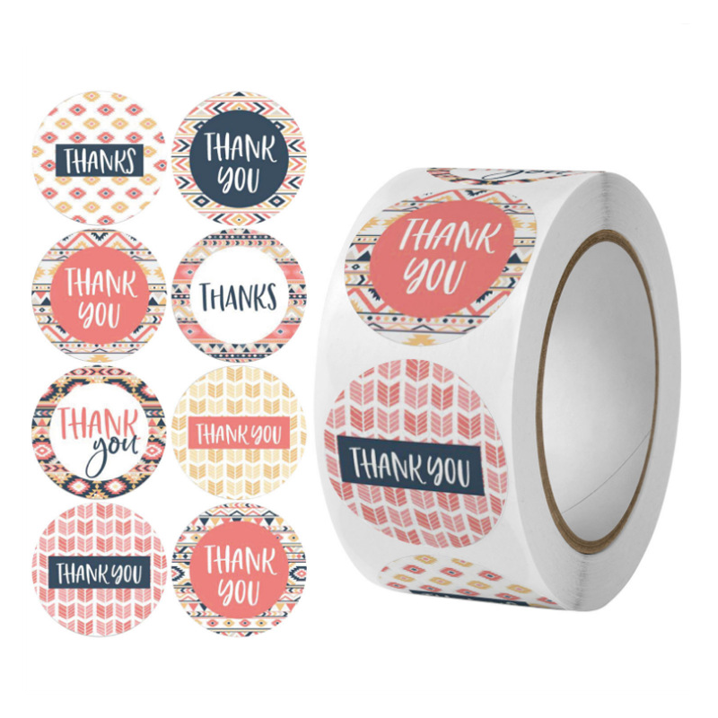 Round Circle Roll Personalized Sticker Printing Thank You Stickers For Small Business