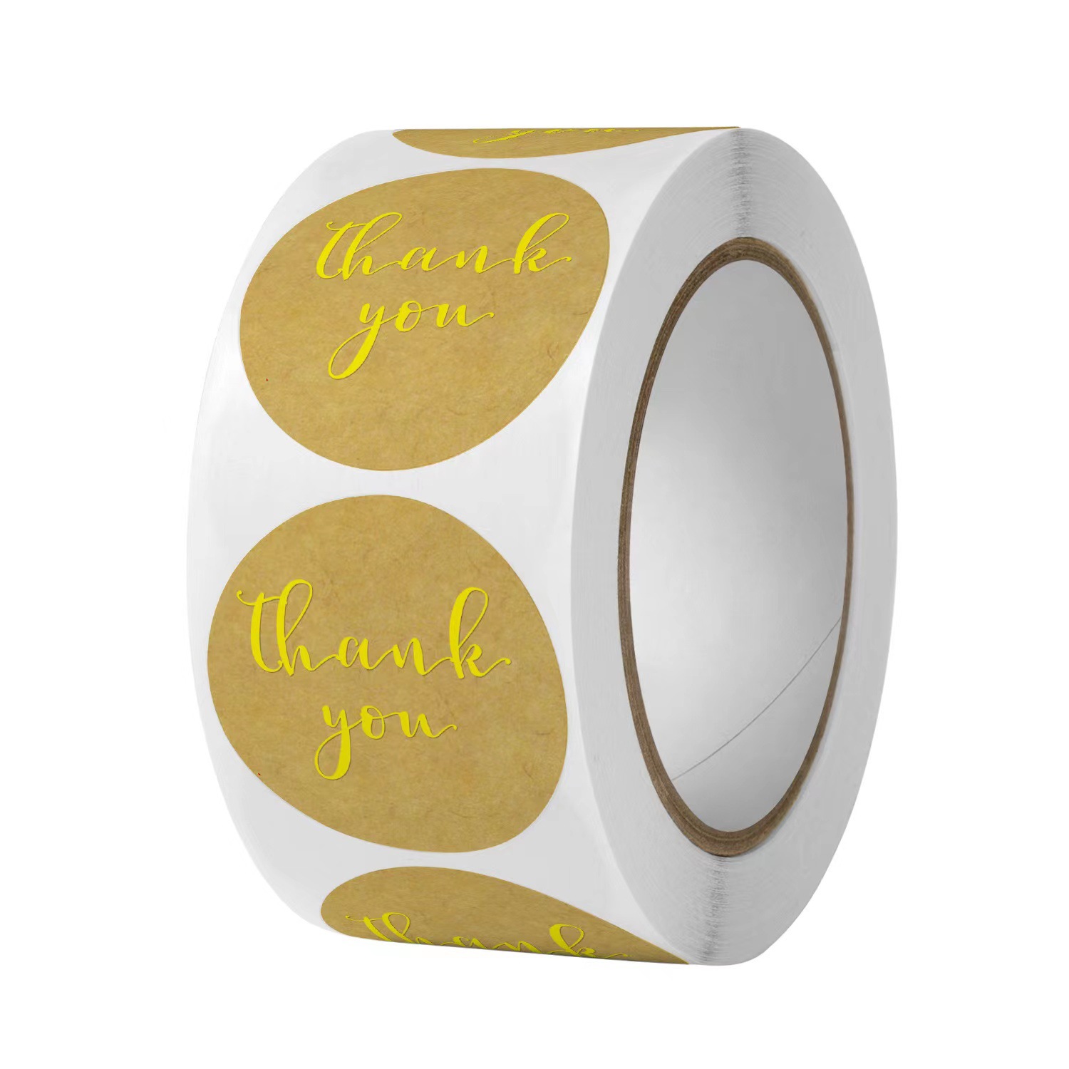 Various Types Wedding Party Decoration Labels Good Price Round Kraft Paper Roll Sticker Floral Thank You Sticker Labels