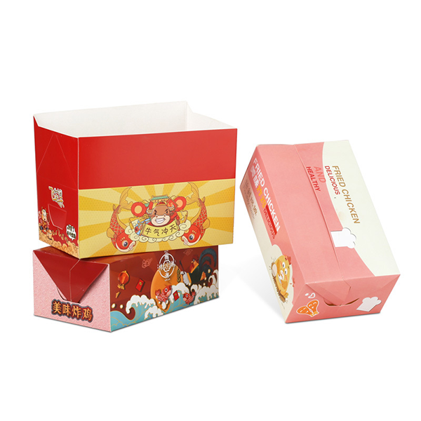 2022 Factory Custom White Disposable Biodegradable Lunch Takeout Box Paper Take Away Fried Chicken Food Packaging Box