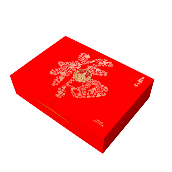 Luxury Custom Logo Hot Stamping Red Flip Double Open Gift Packaging Paper Boxes