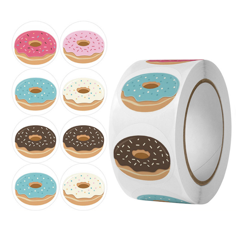 Custom Donut Sticker Doughnut Cute Food Snack Gift Stickers for Kids