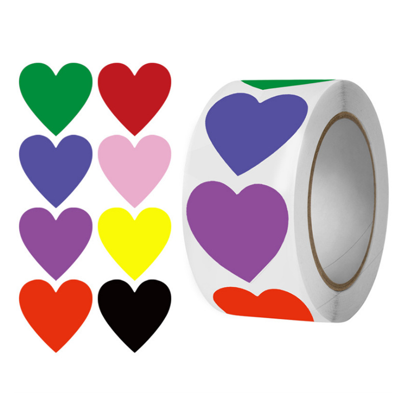 1 Inch Custom Heart-shaped Writable Blank Waterproof Sticker