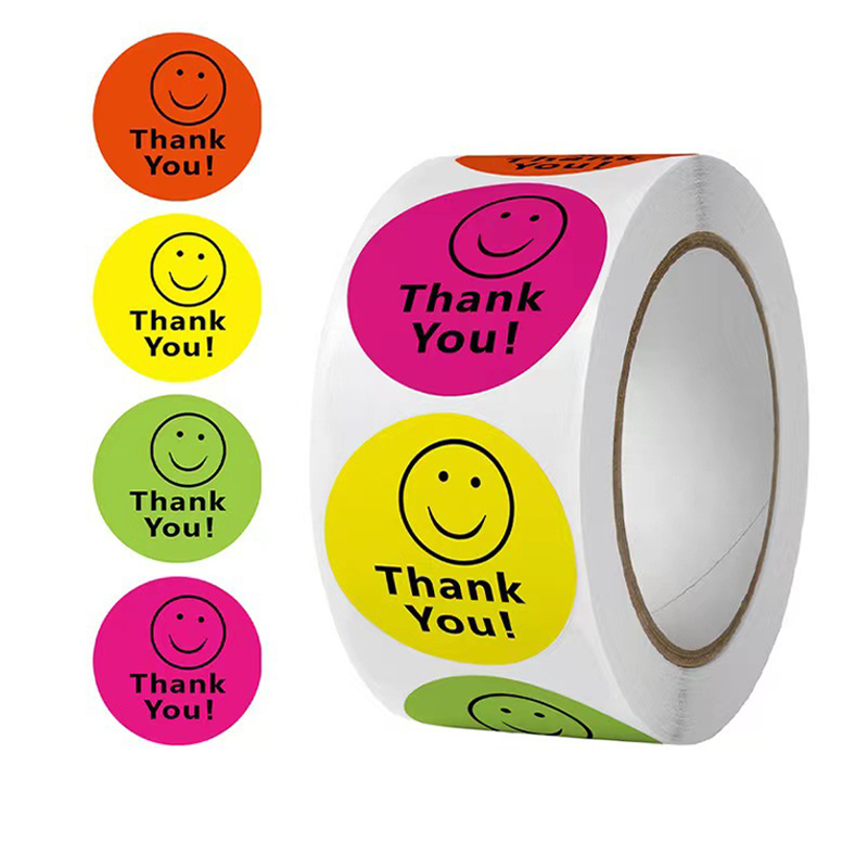 Custom Sticker 500 Your Own Thank You Sticker Label for Small Business Happy Packaging