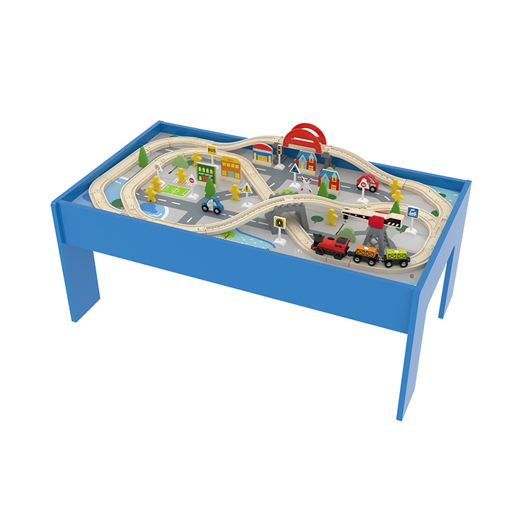 Little Room Wooden Train Set &amp; Table | City Road and Railway | With 75 Pieces | Gift for Ages 3Y +
