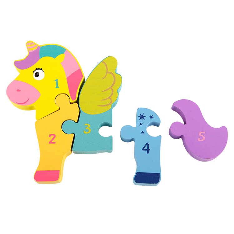 Little Room Numbers &amp; Unicorn Puzzle | Double-Sided Wooden Jigsaw Game For Kids