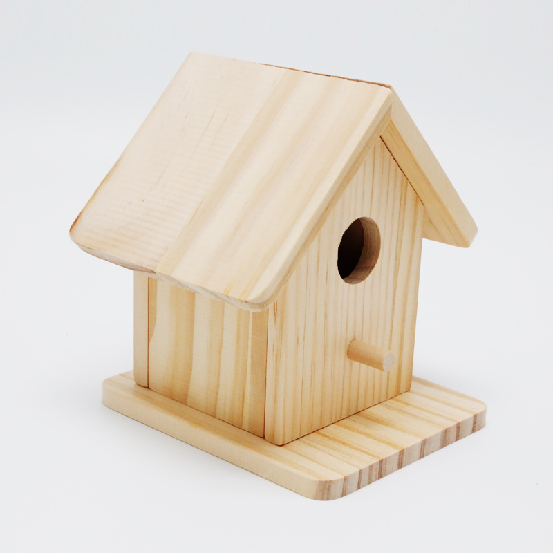 Little Room Natural Wood Birds Cage Wooden Bird Nest Decorative Wood Crafts