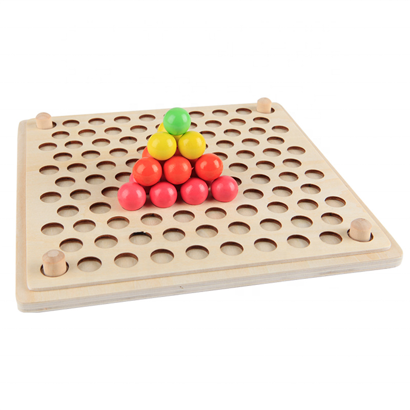 Wooden Peg Board Beads Game, Puzzle Color Sorting Stacking Art Toys for Toddlers, Toddler Educational Montessori Games