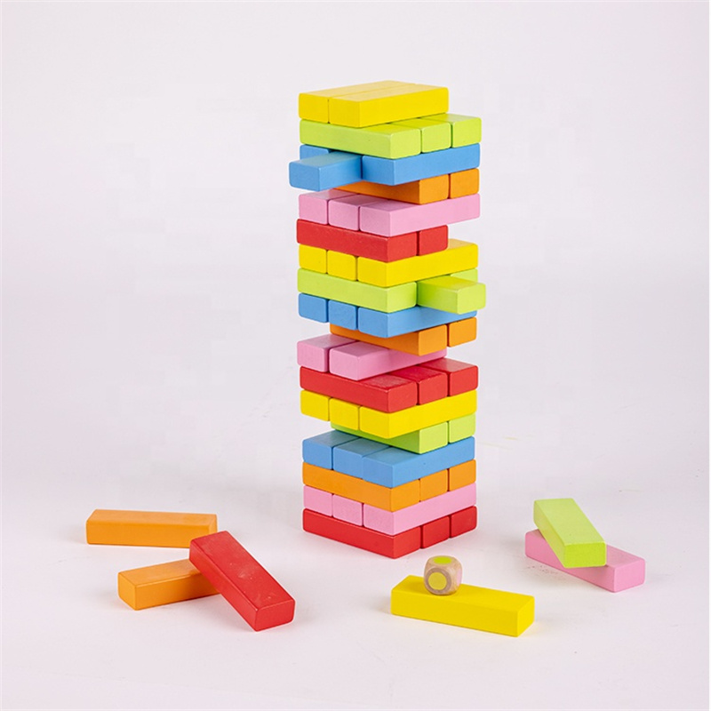 Little Room Domino Game Montessori Toys Wooden Stacking Develop Intelligence Games Toys For Kids baby toddler Tower