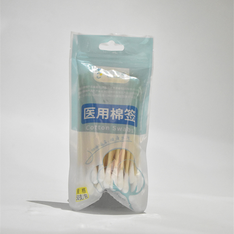 Eco-friendly medical disposable Bamboo cotton buds makeup remove ear cotton buds medical swab with bamboo sticks