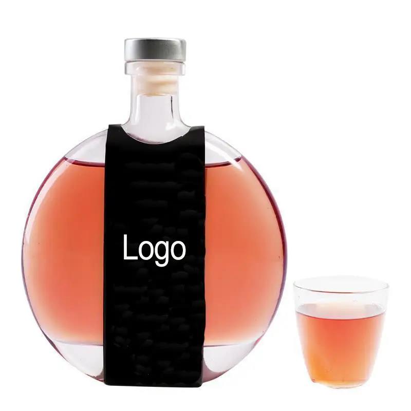 500ml Transparent Glass Rum Whisky Cocktail Vodka Liquor Bottle For Sale