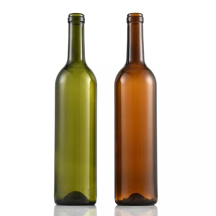 Recycled Red Wine 750 ml glass wine bottle with cork