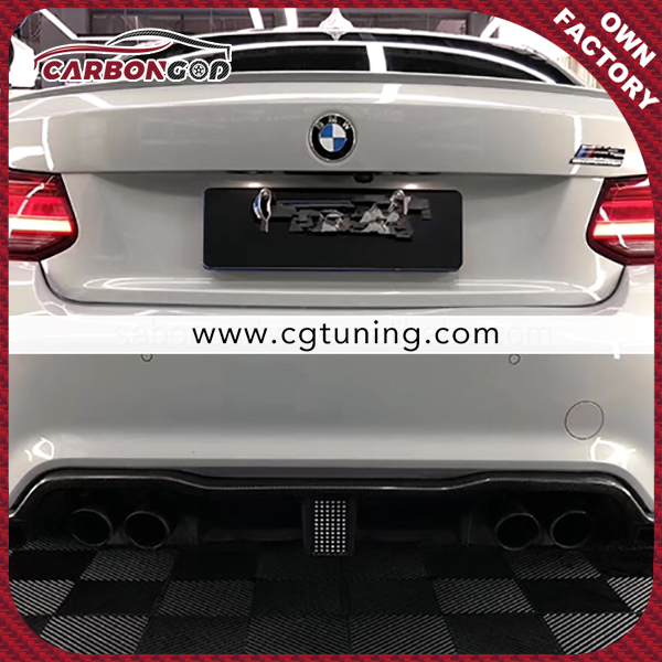 Kohlen style Carbon Fiber Rear Bumper Diffuser Lip Spoiler M2 DIFFUSER LED For BMW F87 M2 Competition