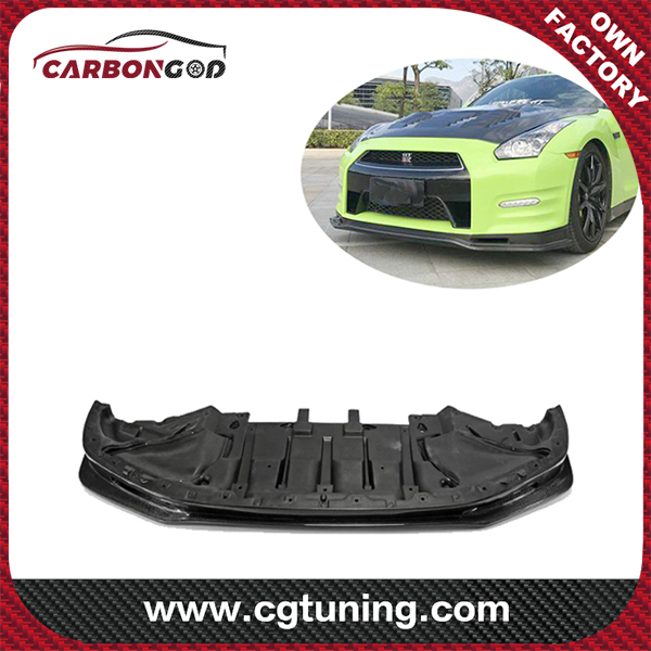 12-16  NSM Style Carbon Fiber Front Bumper Front Lip Splitter With Brake Duct For Nissan GTR R35