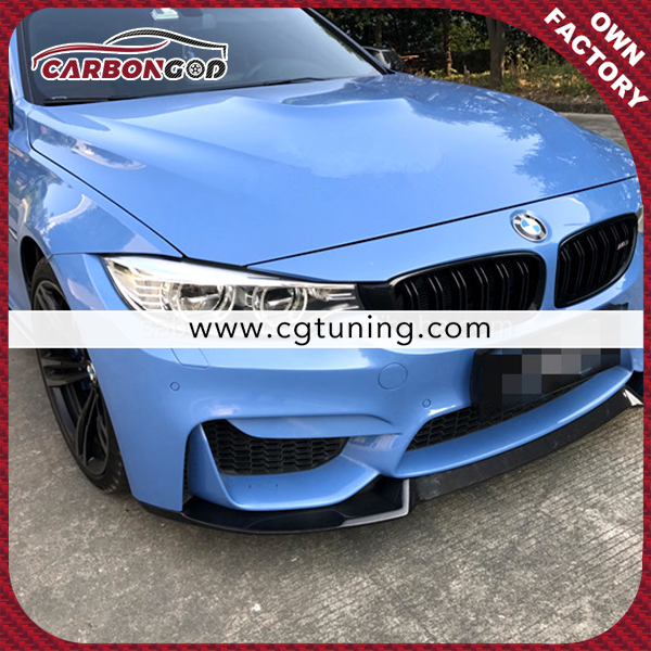 CS style carbon fiber front lip splitter spoiler for BMW F80 F82 F83 M3 M4 2015 2016 2017 2018 2019