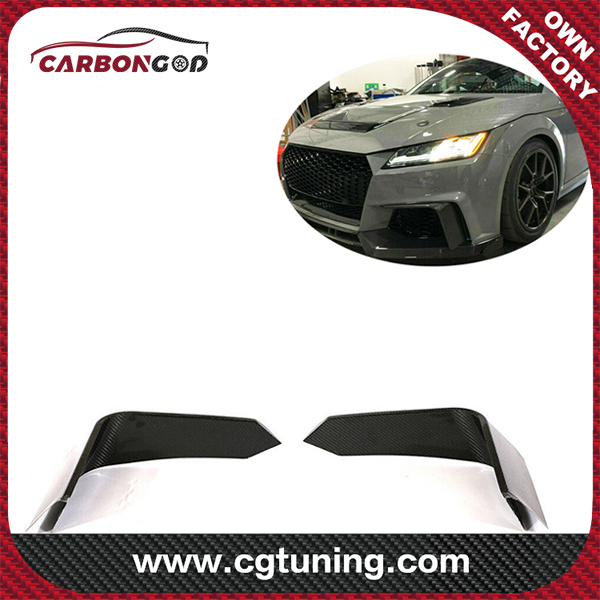 For 15-19 Audi TTRS MK3 Carbon Fiber Front Bumper Spoiler Fog splitter