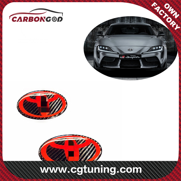 For 2020+ Toyota Supra A90 A91 MK5 Customized Carbon Fiber Front &amp; Rear Emblem Set- TY Style