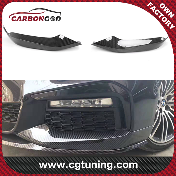 DRY Carbon Fiber Front Lip Splitters for BMW 5 Series G30 G31 520i 530i 540i M Sport 2018 -2019 Bumper Canards Trim