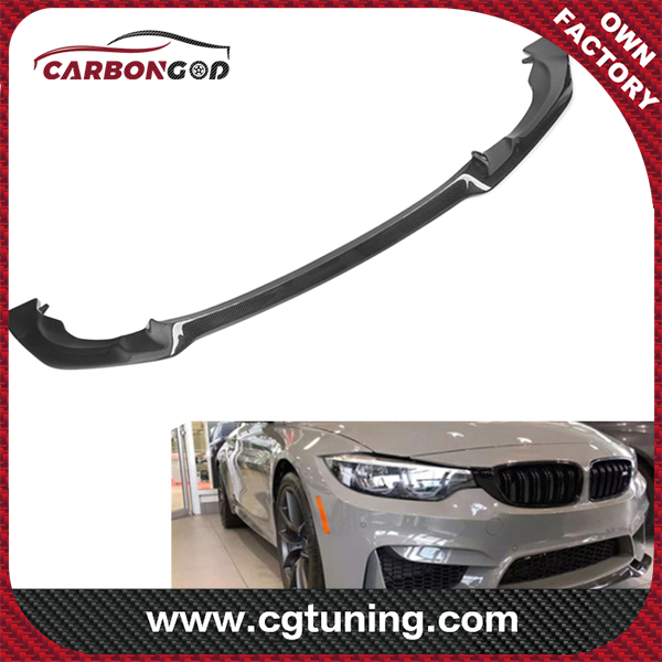 CS Style Carbon Fiber Front Bumper Lip For BMW Car Tuning Styling Modification 2014-2018 F80 M3 F82 M4 Car Carbon Fiber Bumpers