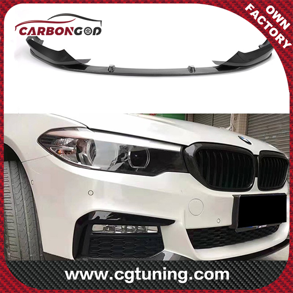 G30 G31 M Performance Style Carbon Fiber Front Bumper Lip Spoiler with Splitter for BMW 520 530 540 550 with M Package 2018 UP