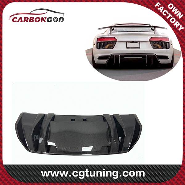 17-19  Vor Style Carbon Fiber Rear Bumper GT Diffuser Valance Spoiler For Audi R8 V10