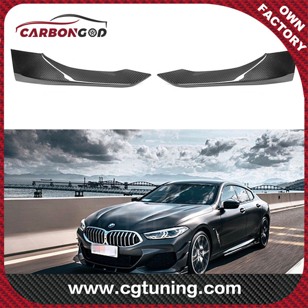 G14  X Style Real Carbon fiber Winglets Front Bumper Lip Spoiler Splitters For BMW 8 Series G14 Convertible 2020 2021