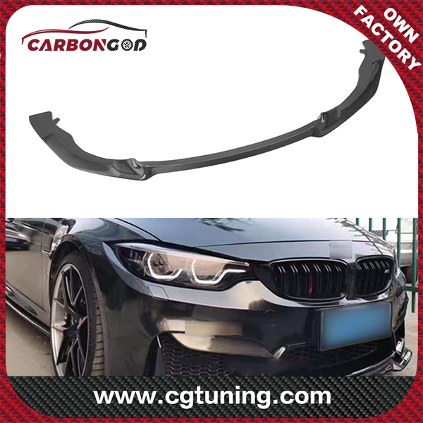 CS Style Carbon Fiber Front Lip  for BMW F8X F80 M3 F82 F83 M4 2014 - 2018 Sedan Coupe Convertible car front bumper lip