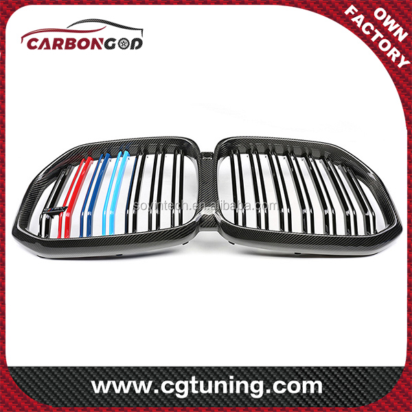 G05 Dual Slat Carbon fiber Front Kidney Grills For BMW X5 G05 2019 M style