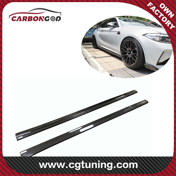 16-19 For BMW F87 M2  M2C Flat shape Style  Carbon Fiber Side Skirts car styling