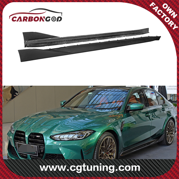 Vacuumed Carbon Fiber Side Skirts Extension for BMW G80 G82 G83 M3 M4 2021 2022 Car Side Extensions Body Kits