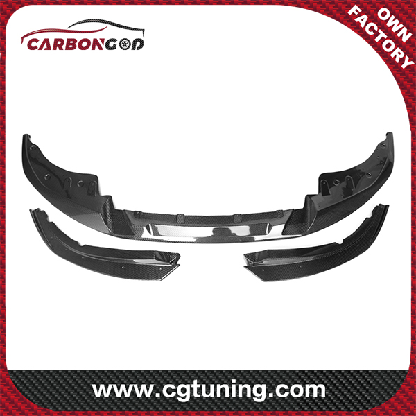 3D Style Carbon Fiber Front Bumper Chin Lip with splitters for BMW G22 Coupe G23 New 4 Series 420 430 440 M sports 2020 2021